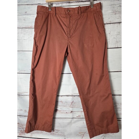 Lacoste Mens Pants Size 34 Red Chino Pants Straight Leg Classic Preppy - Picture 1 of 9